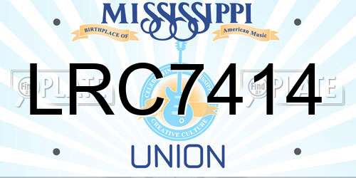 LRC7414 Mississippi License Plate