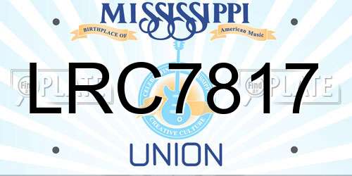 LRC7817 Mississippi License Plate