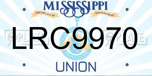 LRC9970 Mississippi License Plate
