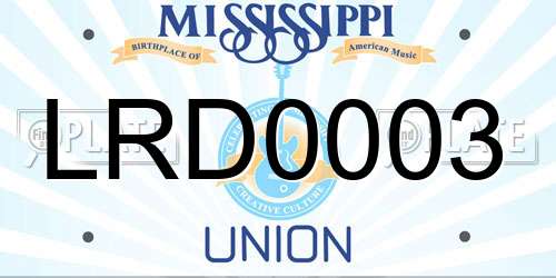 LRD0003 Mississippi License Plate