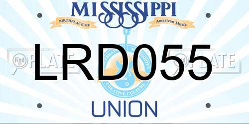 LRD055 Mississippi License Plate