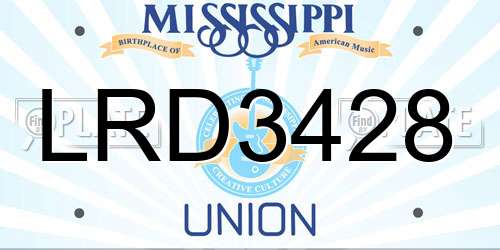 LRD3428 Mississippi License Plate