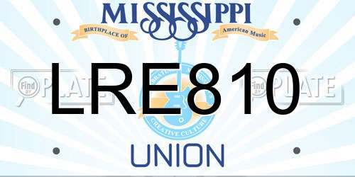 LRE810 Mississippi License Plate