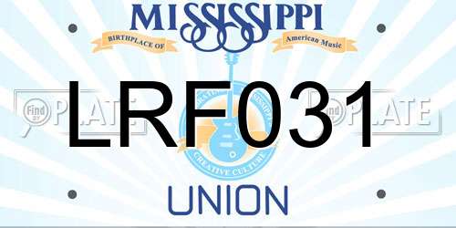LRF031 Mississippi License Plate