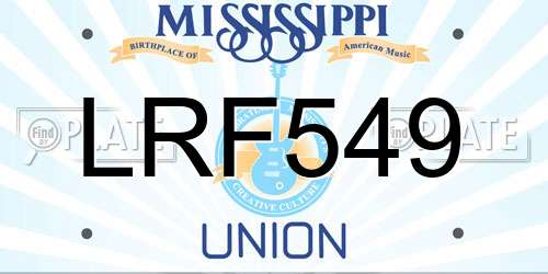 LRF549 Mississippi License Plate