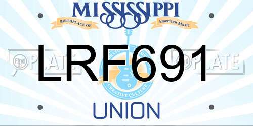 LRF691 Mississippi License Plate