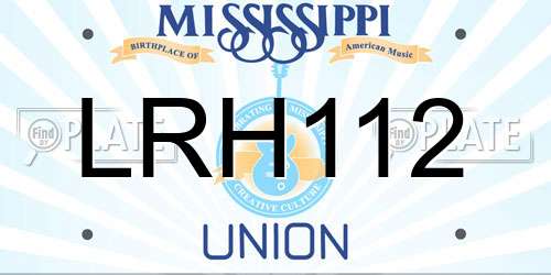 LRH112 Mississippi License Plate