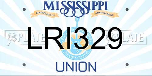 LRI329 Mississippi License Plate