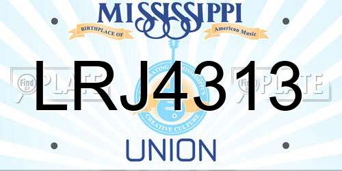 LRJ4313 Mississippi License Plate