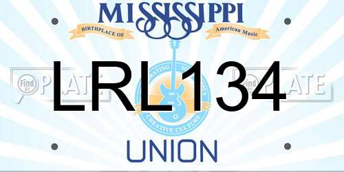 LRL134 Mississippi License Plate