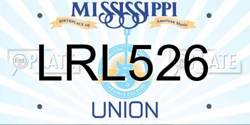 LRL526 Mississippi License Plate
