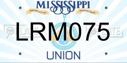 LRM075 Mississippi License Plate