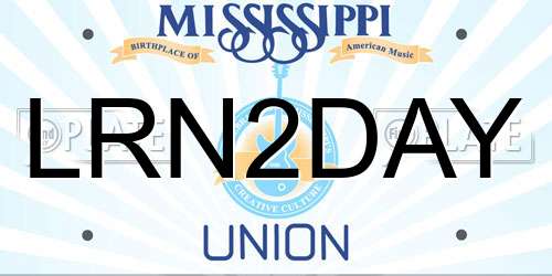 LRN2DAY Mississippi License Plate