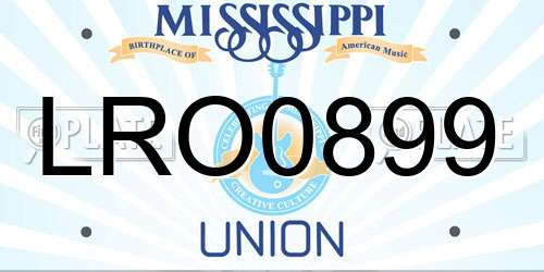 LRO0899 Mississippi License Plate
