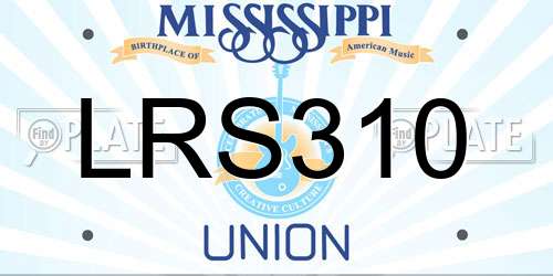 LRS310 Mississippi License Plate