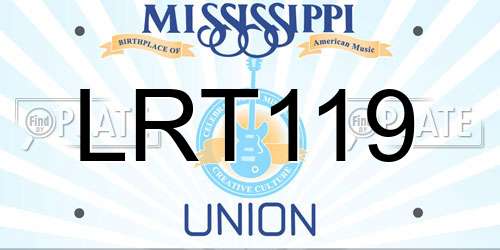 LRT119 Mississippi License Plate