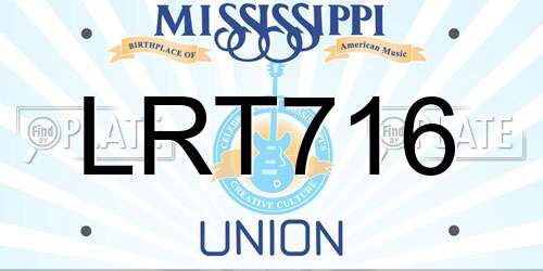 LRT716 Mississippi License Plate