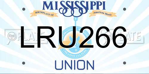 LRU266 Mississippi License Plate