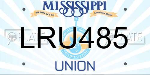 LRU485 Mississippi License Plate