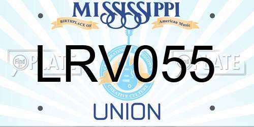 LRV055 Mississippi License Plate