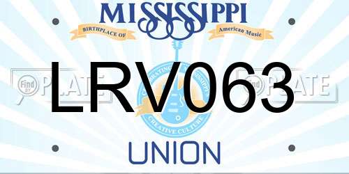 LRV063 Mississippi License Plate