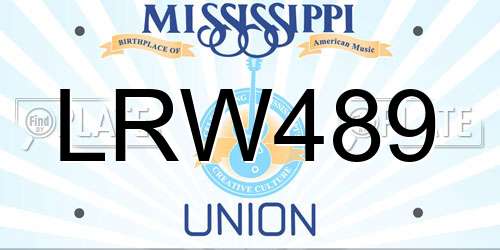 LRW489 Mississippi License Plate