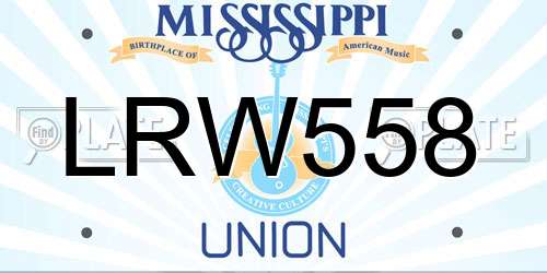 LRW558 Mississippi License Plate