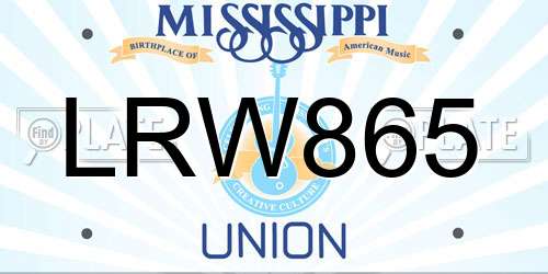 LRW865 Mississippi License Plate