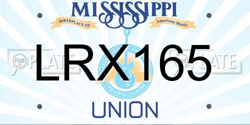 LRX165 Mississippi License Plate