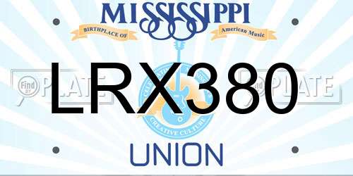 LRX380 Mississippi License Plate