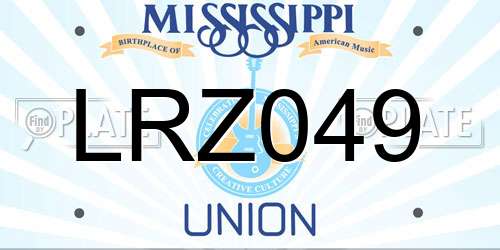 LRZ049 Mississippi License Plate