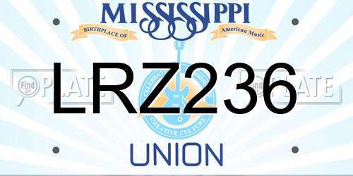 LRZ236 Mississippi License Plate