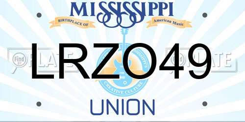 LRZO49 Mississippi License Plate