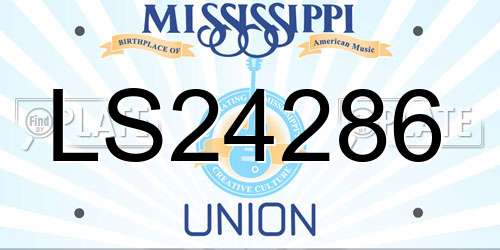 LS24286 Mississippi License Plate