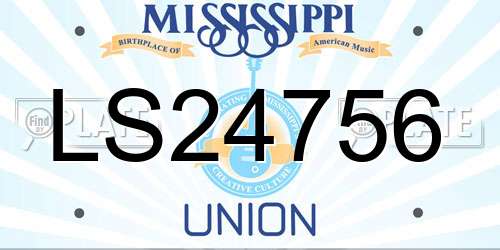 LS24756 Mississippi License Plate