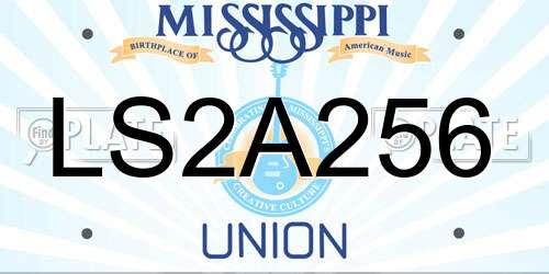 LS2A256 Mississippi License Plate