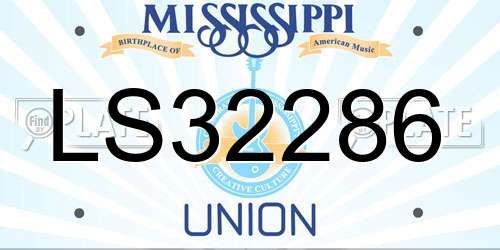 LS32286 Mississippi License Plate
