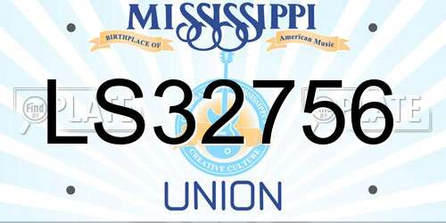 LS32756 Mississippi License Plate