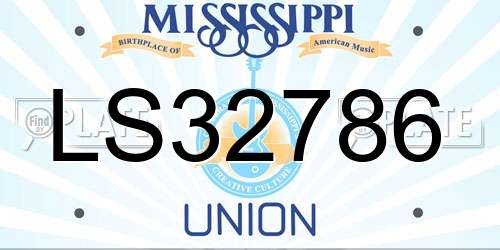 LS32786 Mississippi License Plate