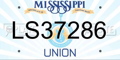 LS37286 Mississippi License Plate