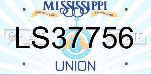 LS37756 Mississippi License Plate