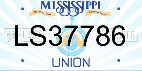 LS37786 Mississippi License Plate