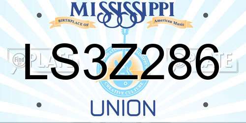 LS3Z286 Mississippi License Plate