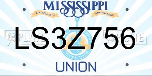 LS3Z756 Mississippi License Plate