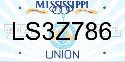 LS3Z786 Mississippi License Plate