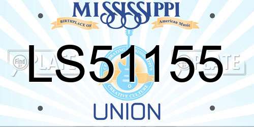 LS51155 Mississippi License Plate