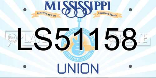 LS51158 Mississippi License Plate