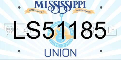 LS51185 Mississippi License Plate