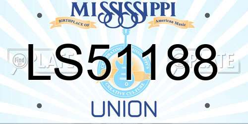 LS51188 Mississippi License Plate