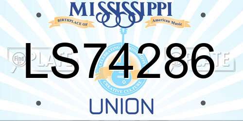 LS74286 Mississippi License Plate
